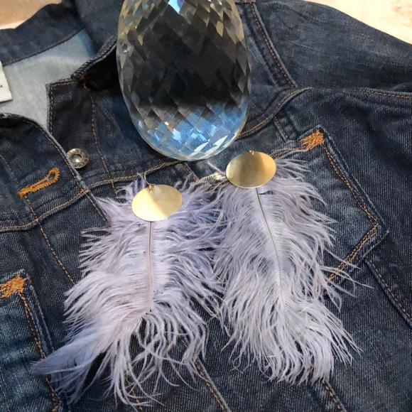 Jewelry - Feather earrings with Gold accent